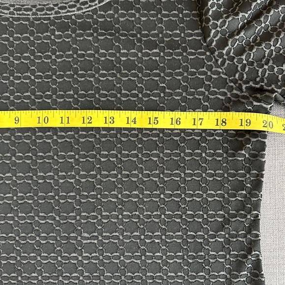 Max Studio Black Textured Bell Sleeve Top – Scoop Neck Stretch Blouse – Size L - Picture 7 of 10